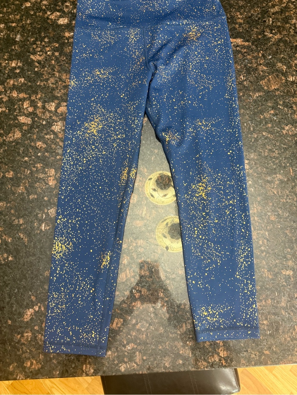 ZYIA Navy Blue Activewear Leggings - navy with gold splatter - Picture 2 of 4